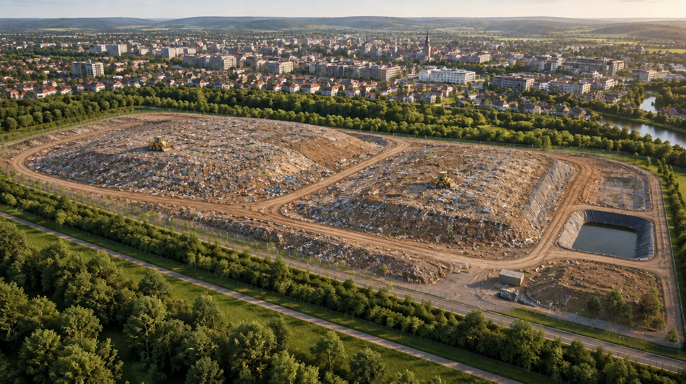 Deponieszenario am selben Standort aus demselben Blickwinkel